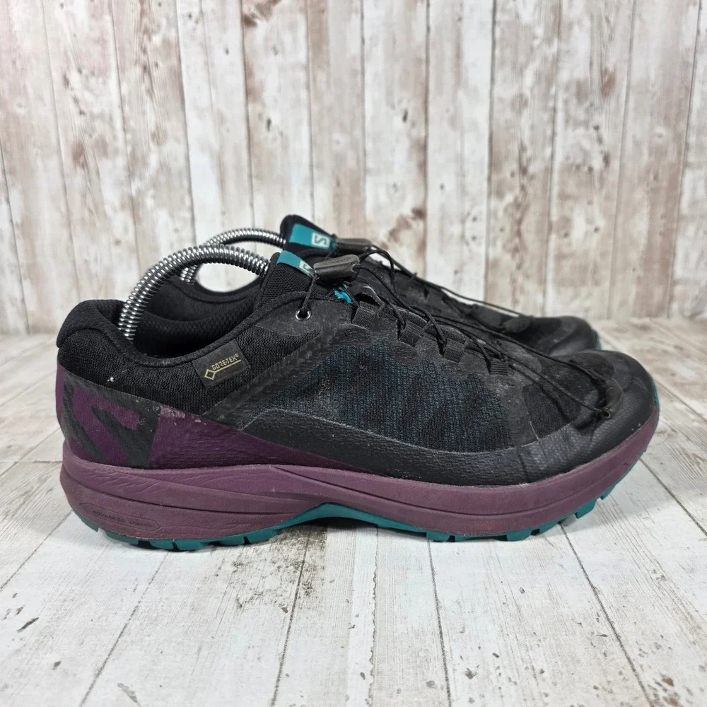 Salomon XA Elevate GTX Womens Trail Running Shoes Black Purple Gore-Tex 10